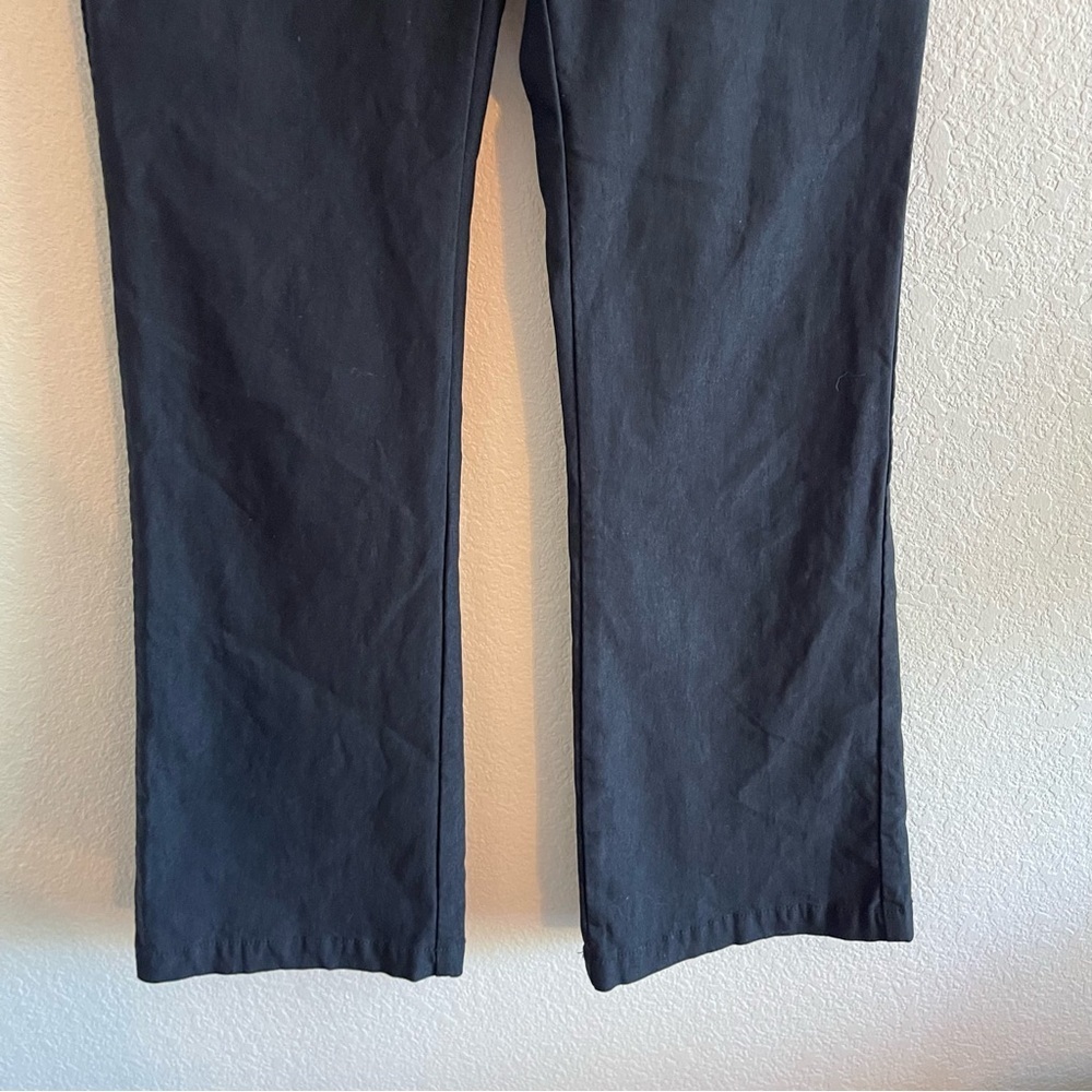 Urban Outfitters Black Flare Stretch Pants Partial Belt High Rise Womens Size 0 - Picture 5 of 10
